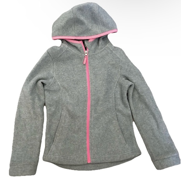 Zeroxposur Girls Grey Full Zip Hooded Fleece With Pink Zipper Size 7/8 - Picture 1 of 4
